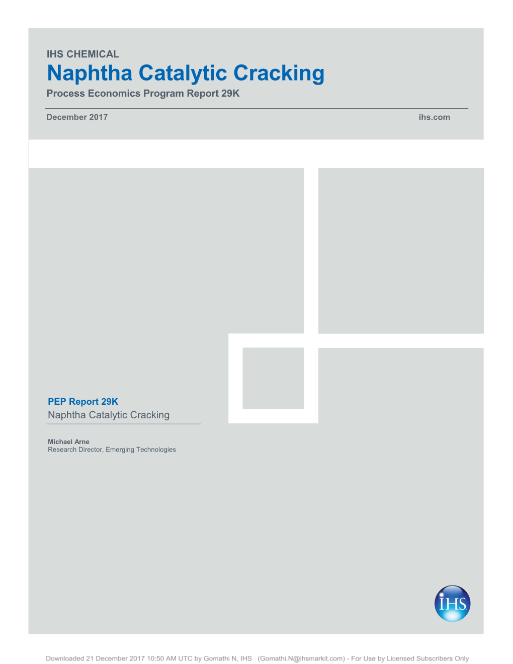 Naphtha Catalytic Cracking Process Economics Program Report 29K