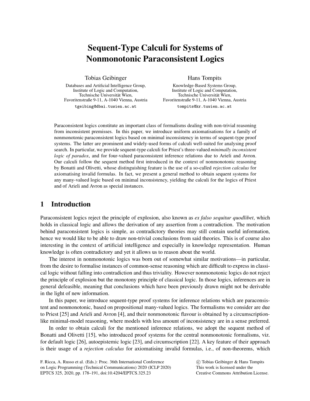 Sequent-Type Calculi for Systems of Nonmonotonic Paraconsistent Logics