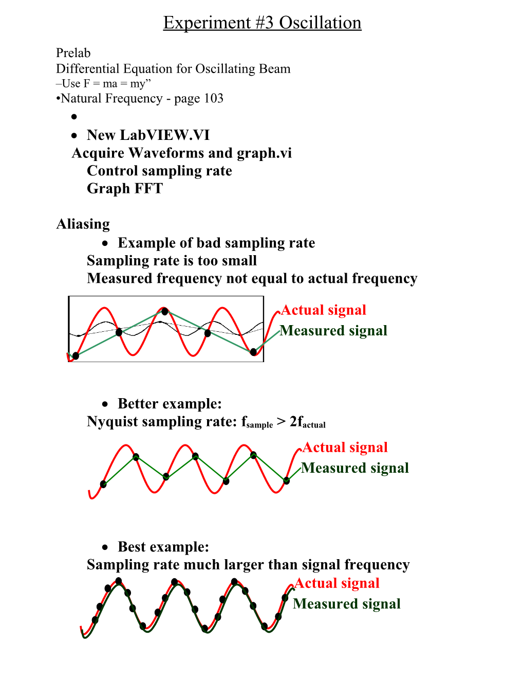 Differential Equation for Oscillating Beam