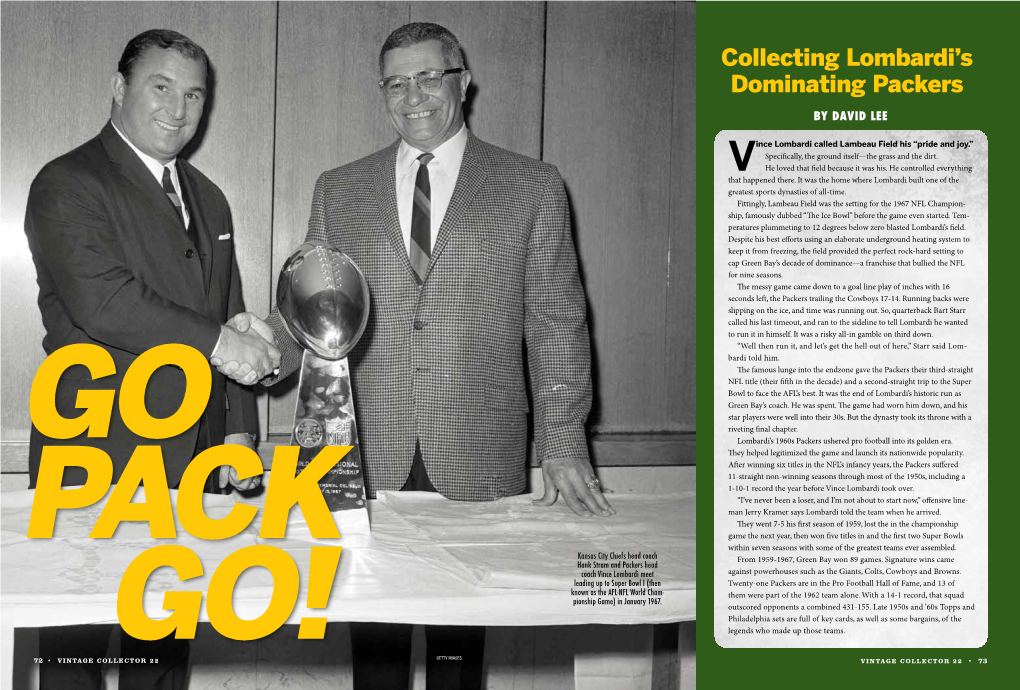 Collecting Lombardi's Dominating Packers