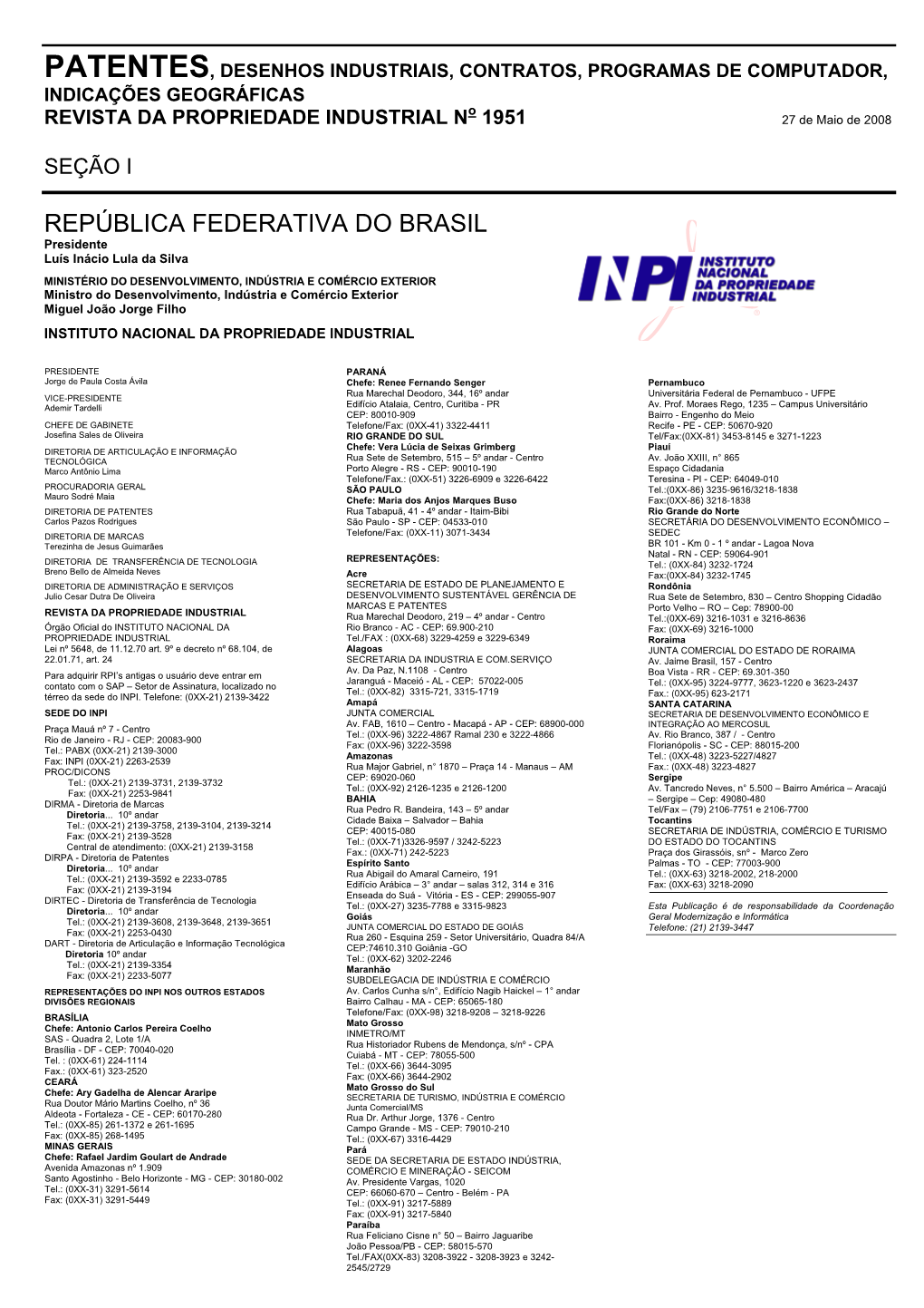 DIRPA Notificação - Fase Nacional - PCT Publicação De Pedidos De Patente E De Certificado De Adição De Invenção