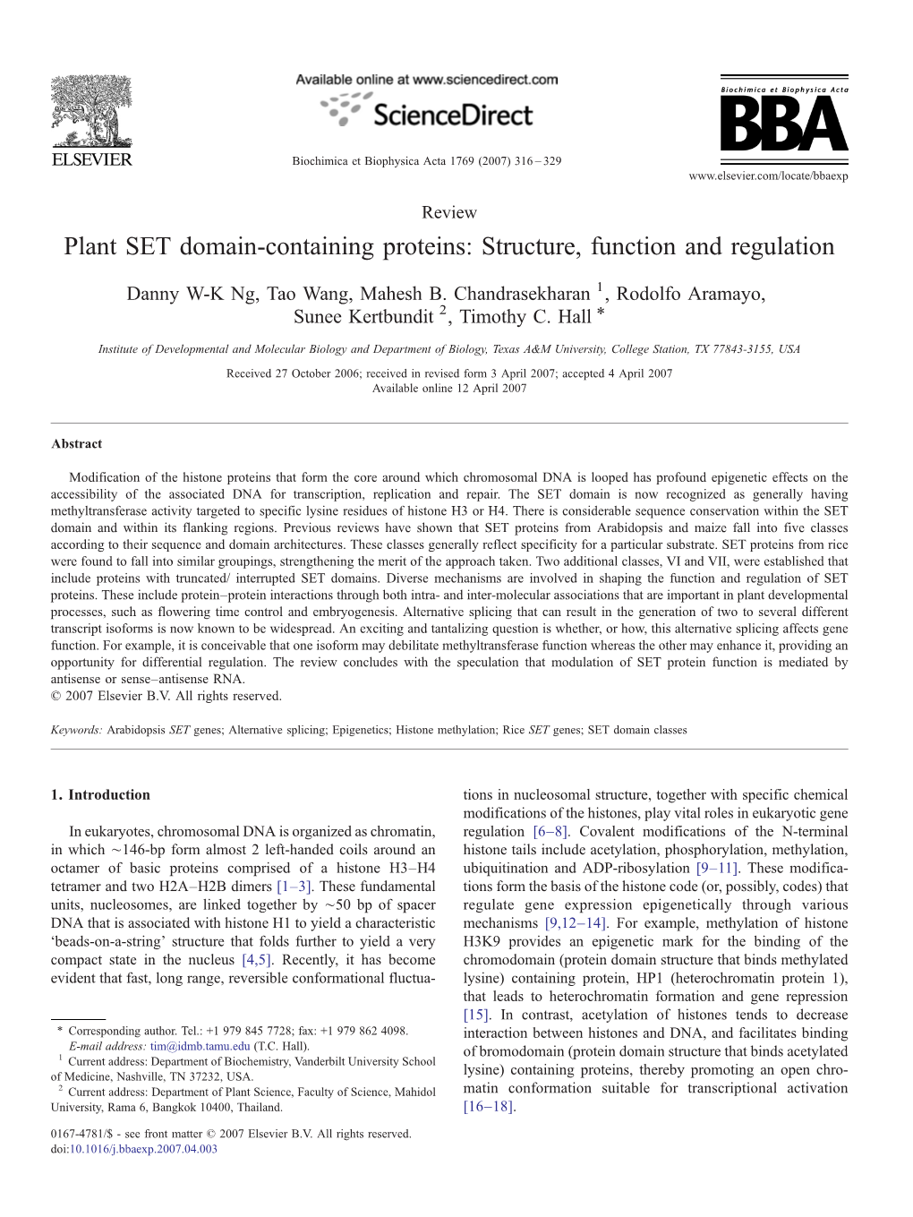 Plant SET Domain-Containing Proteins: Structure, Function and Regulation