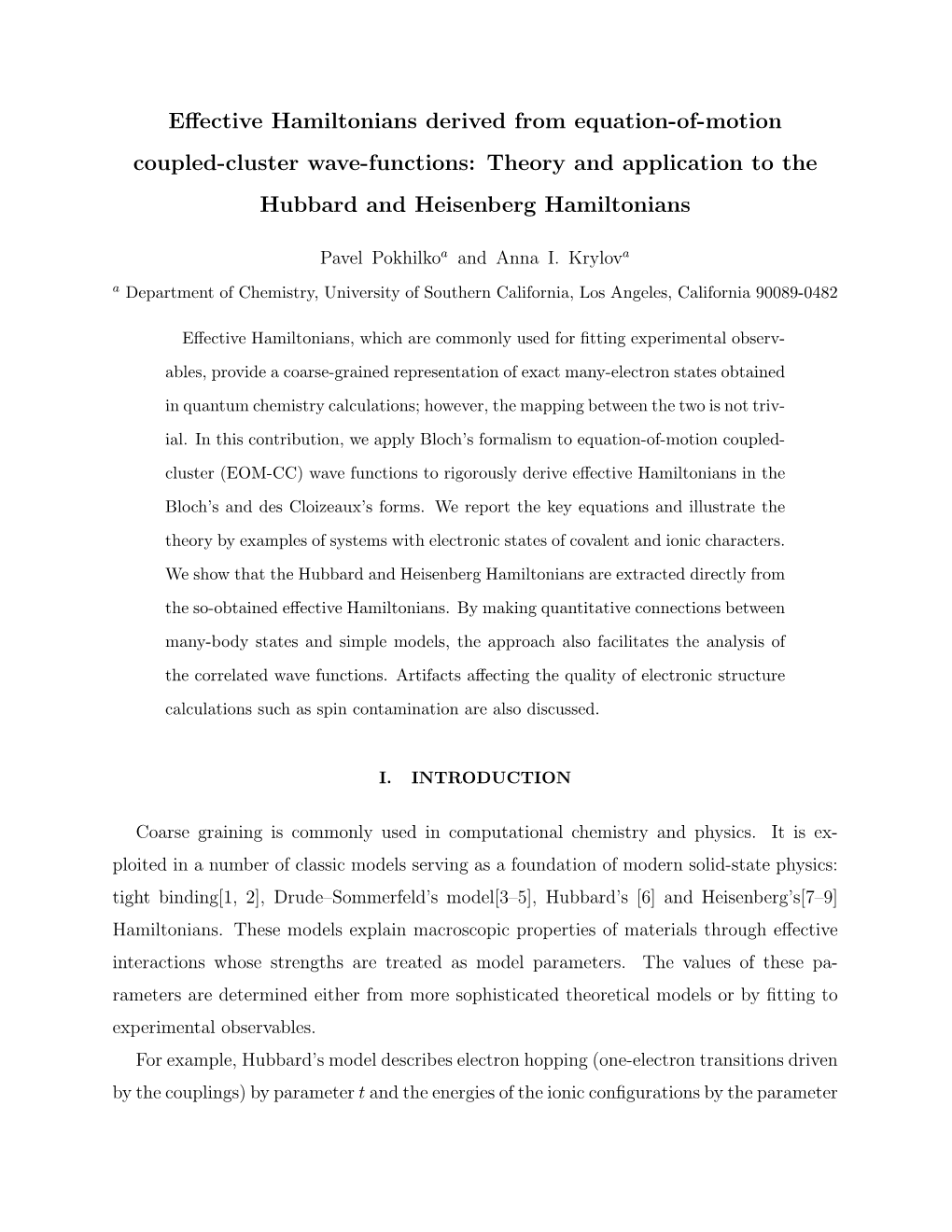 Effective Hamiltonians Derived from Equation-Of-Motion Coupled-Cluster