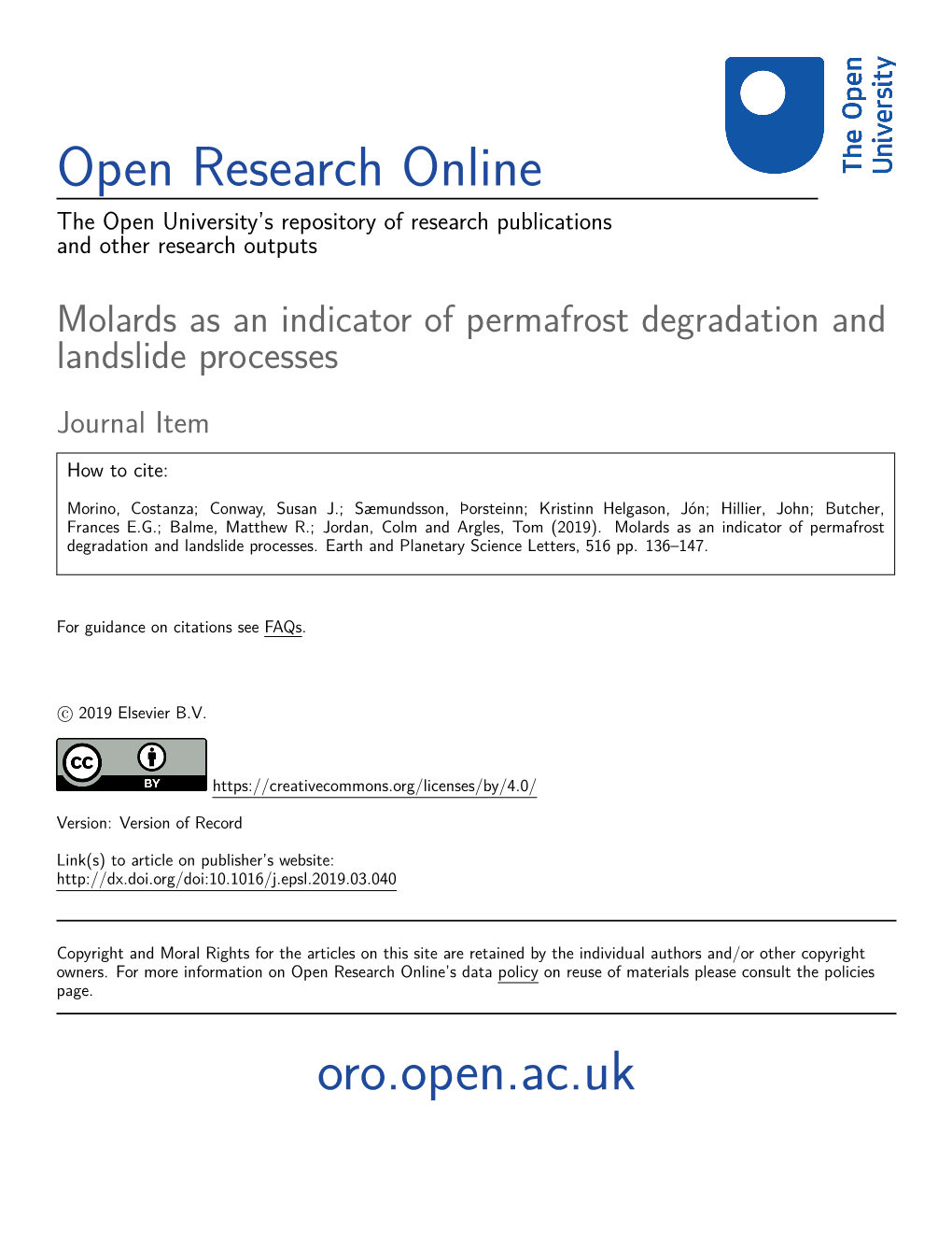 Open Research Online Oro.Open.Ac.Uk