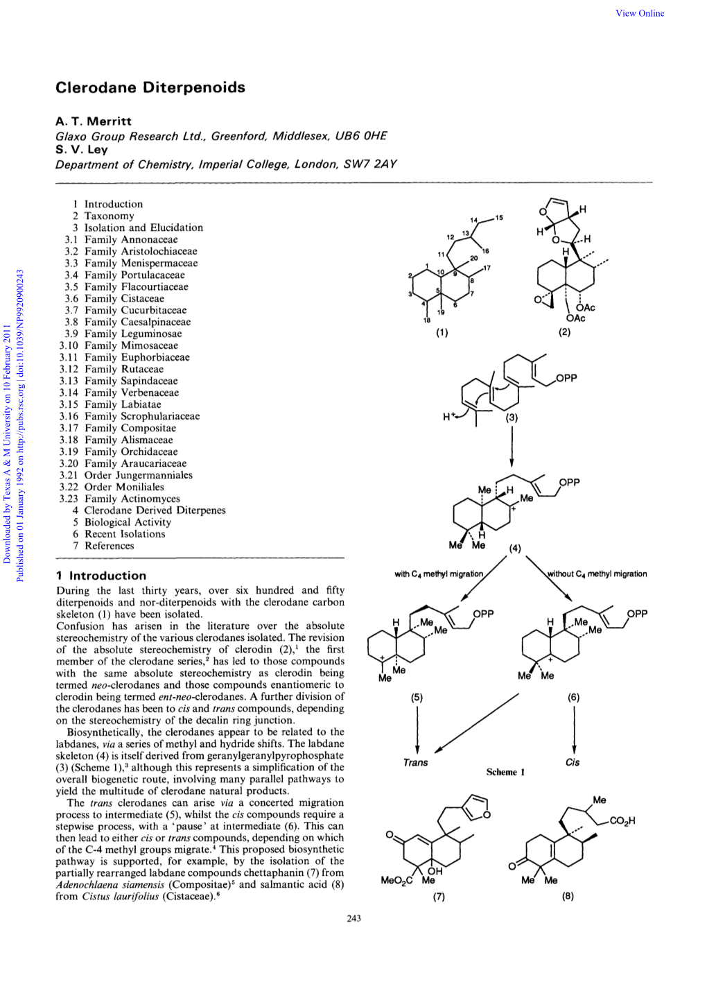 Clerodane Diterpenoids