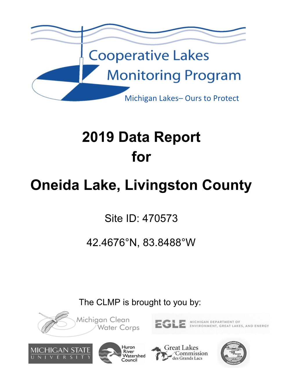 2019 Data Report for Oneida Lake, Livingston County