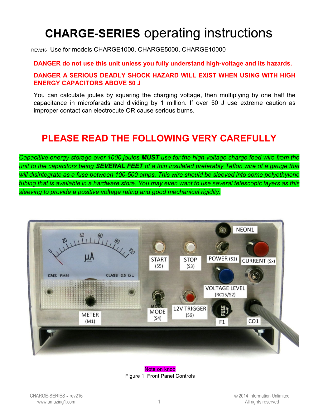 CHARGE-Series Instructions