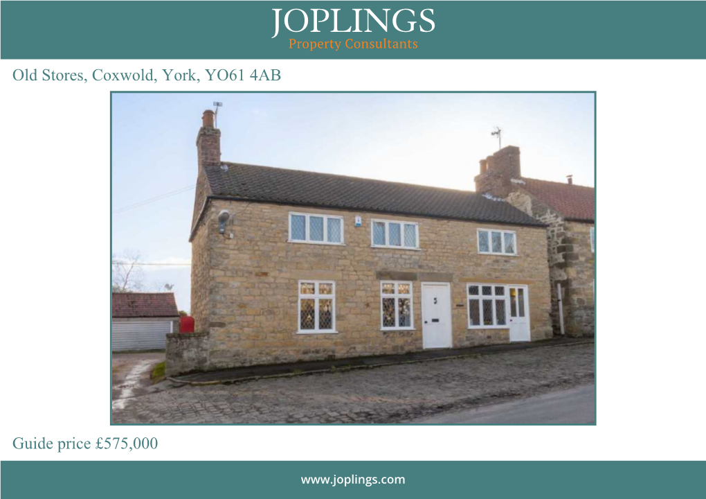 Old Stores, Coxwold, York, YO61 4AB Guide Price £575,000