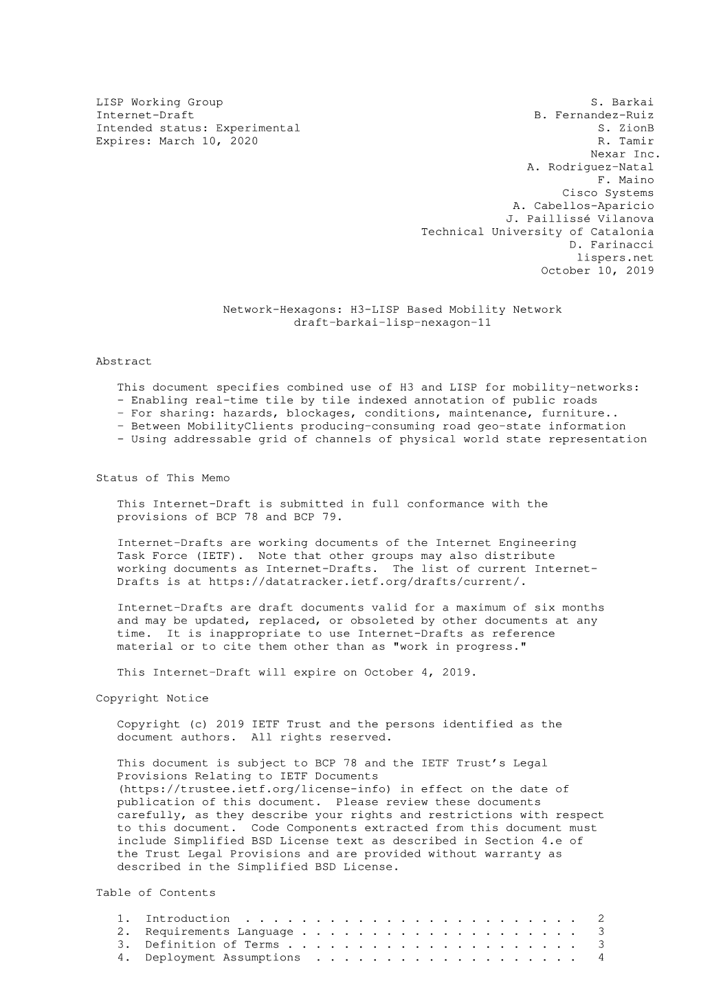 LISP Working Group S. Barkai Internet-Draft B