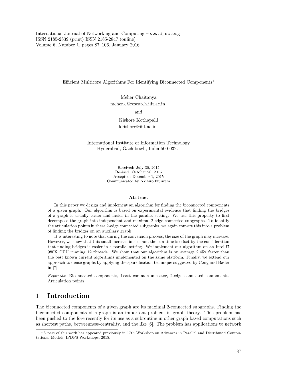 Efficient Multicore Algorithms for Identifying Biconnected Components