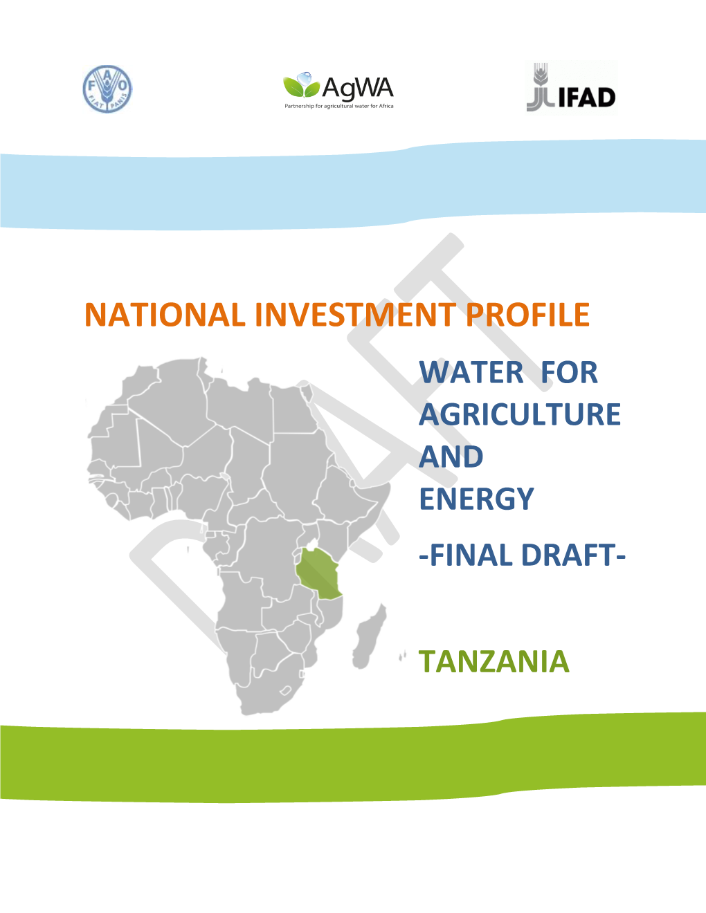 National Investment Profile Water for Agriculture and Energy -Final Draft