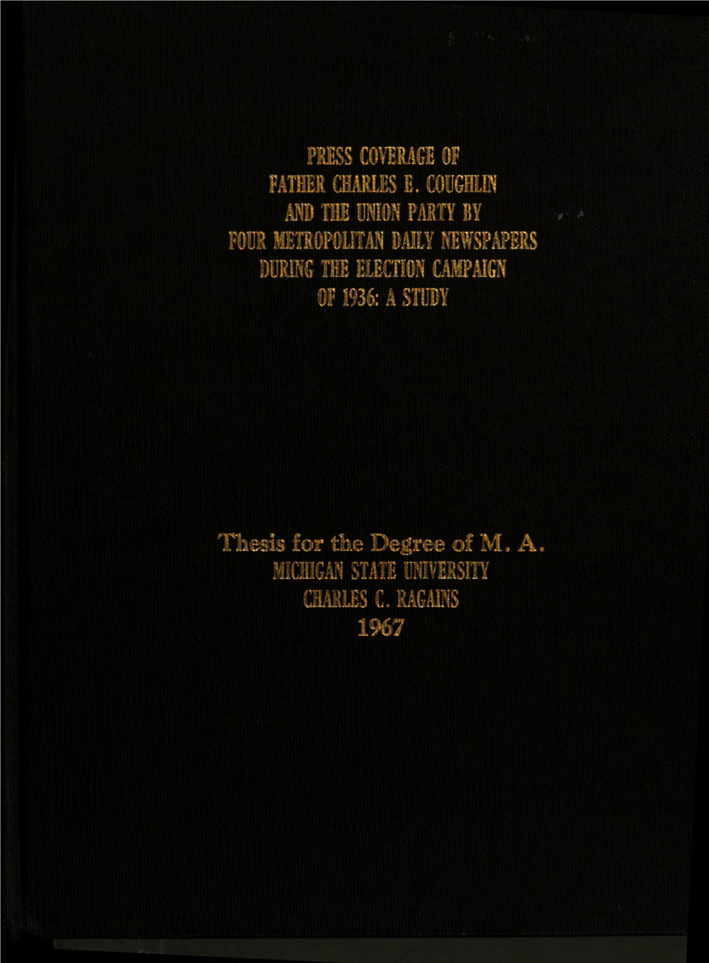 Press Coverage of Father Charles E. Cougiilin and the Union Party by