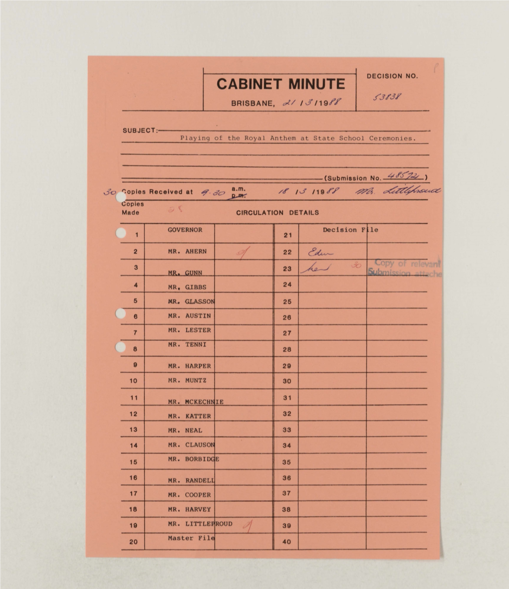 Cabinet Minute