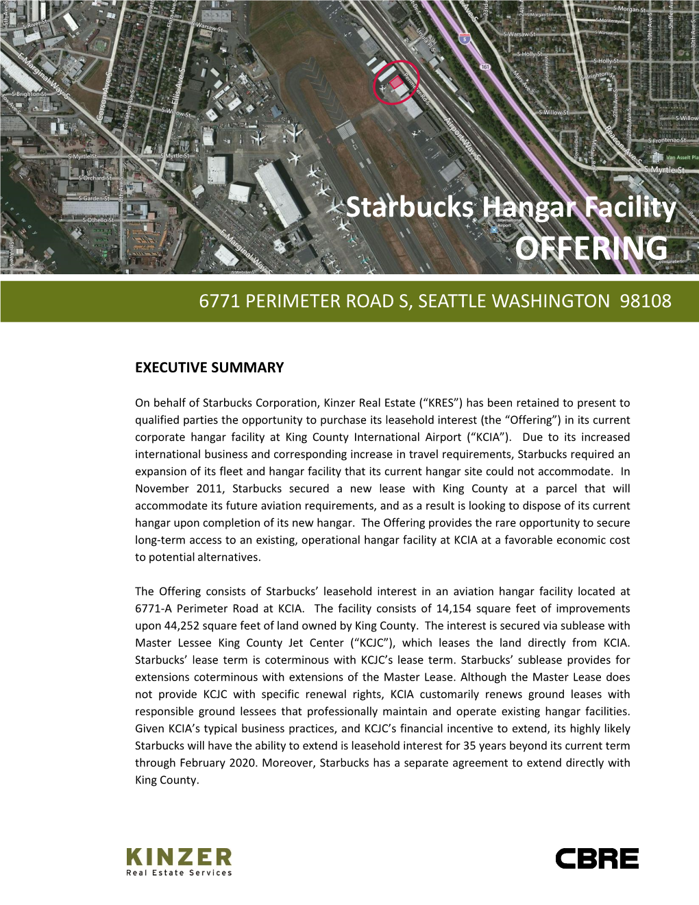 Starbucks Hangar Facility OFFERING