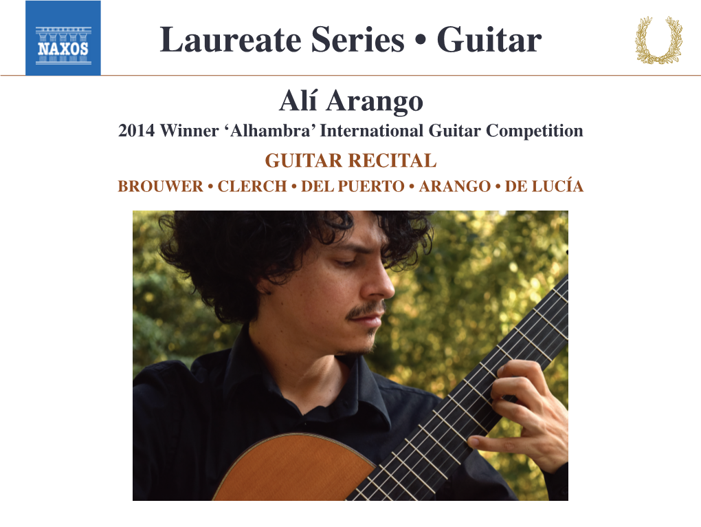 ALÍ ARANGO Guitar Recital