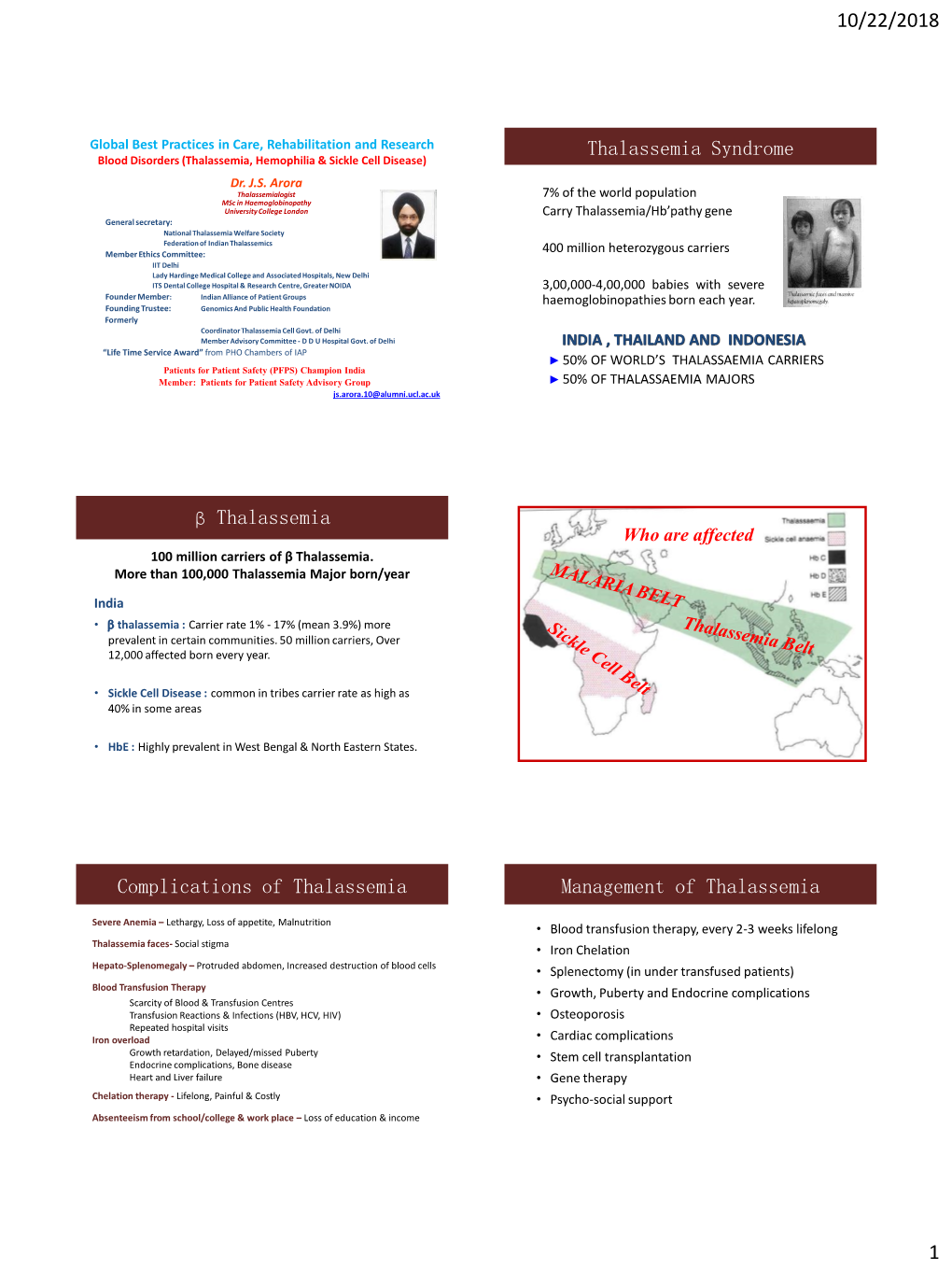 Thalassemia, Hemophilia & Sickle Cell Disease