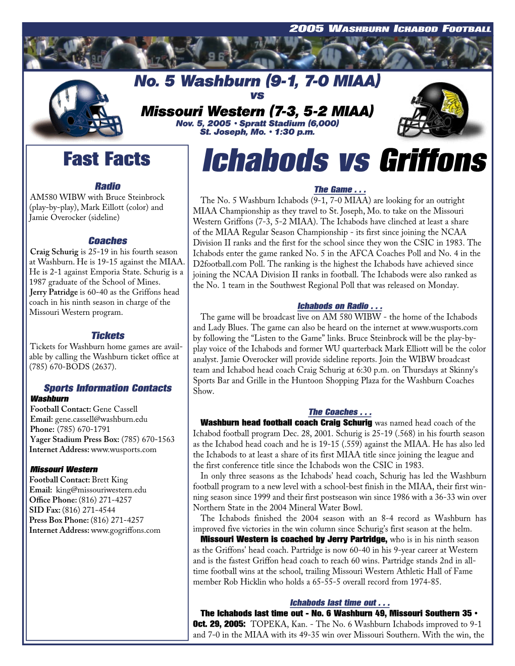 Ichabods Vs Griffons Radio the Game