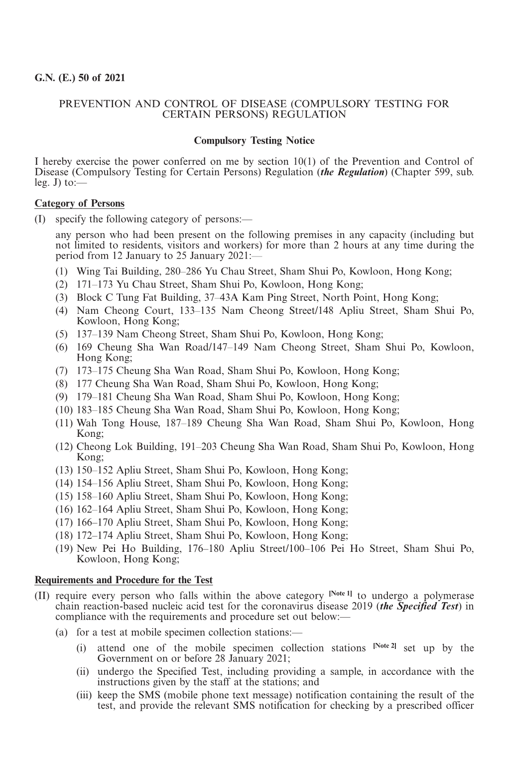 G.N. (E.) 50 of 2021 PREVENTION and CONTROL of DISEASE