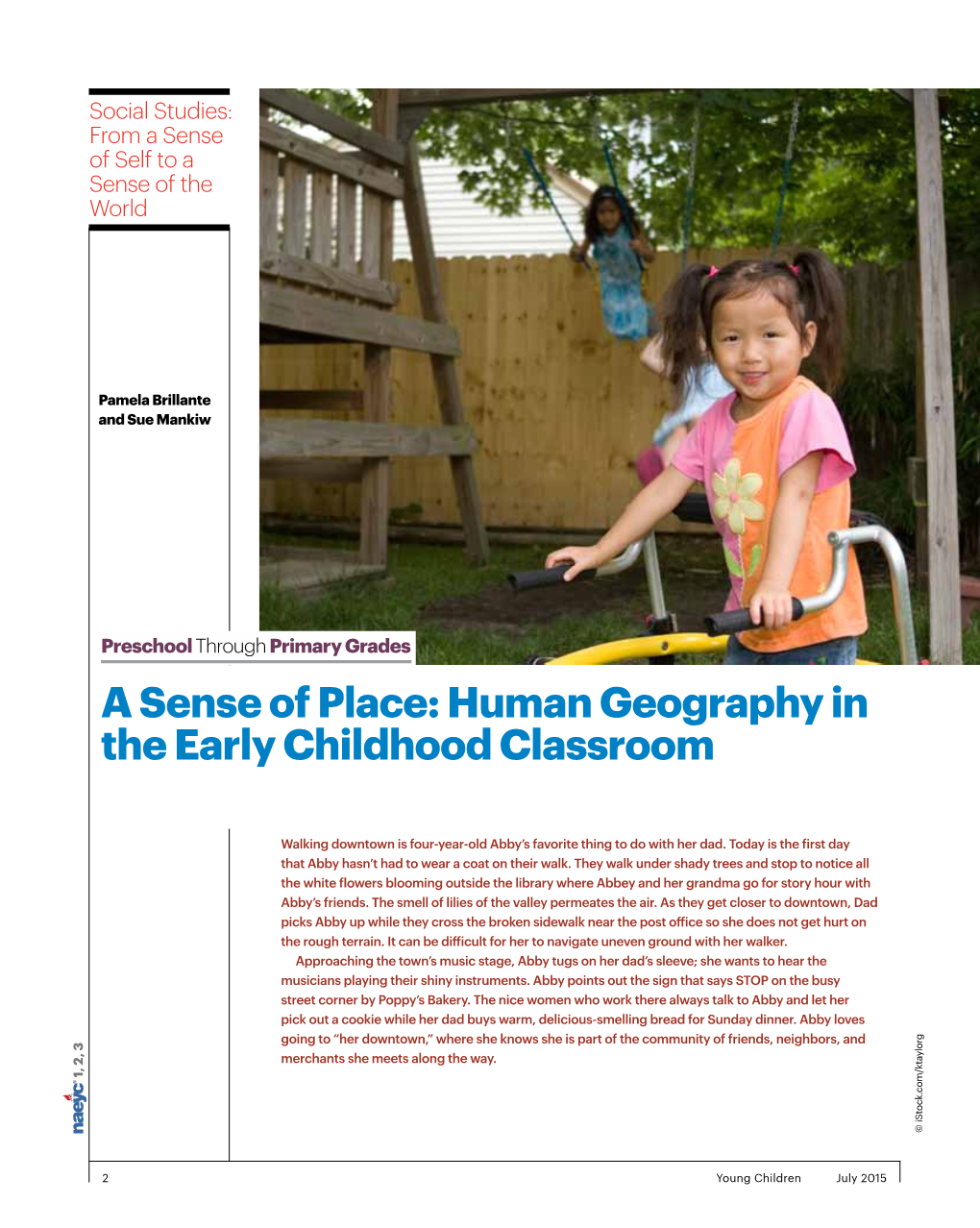 A Sense of Place: Human Geography in the Early Childhood Classroom
