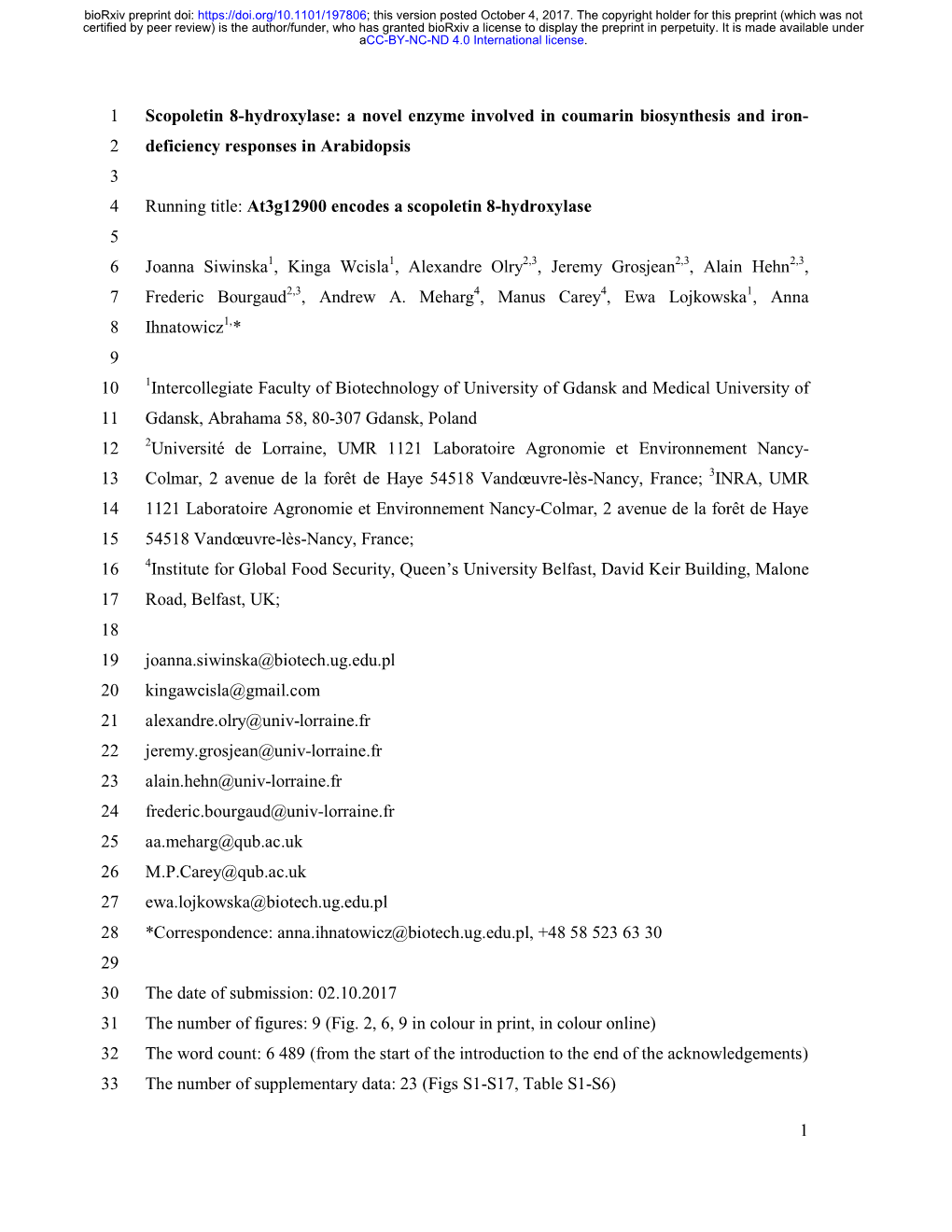 Scopoletin 8-Hydroxylase: a Novel Enzyme Involved in Coumarin