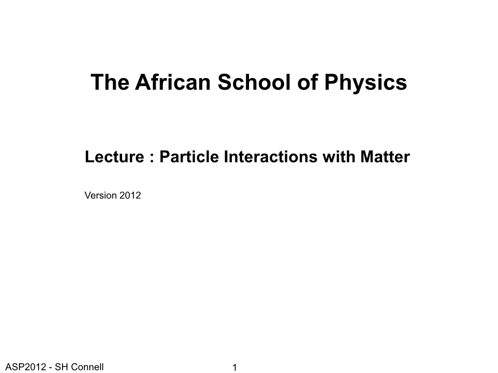 The African School of Physics