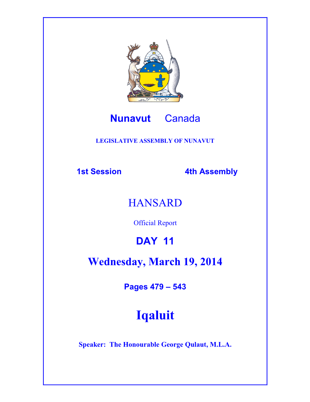 Nunavut Hansard 479