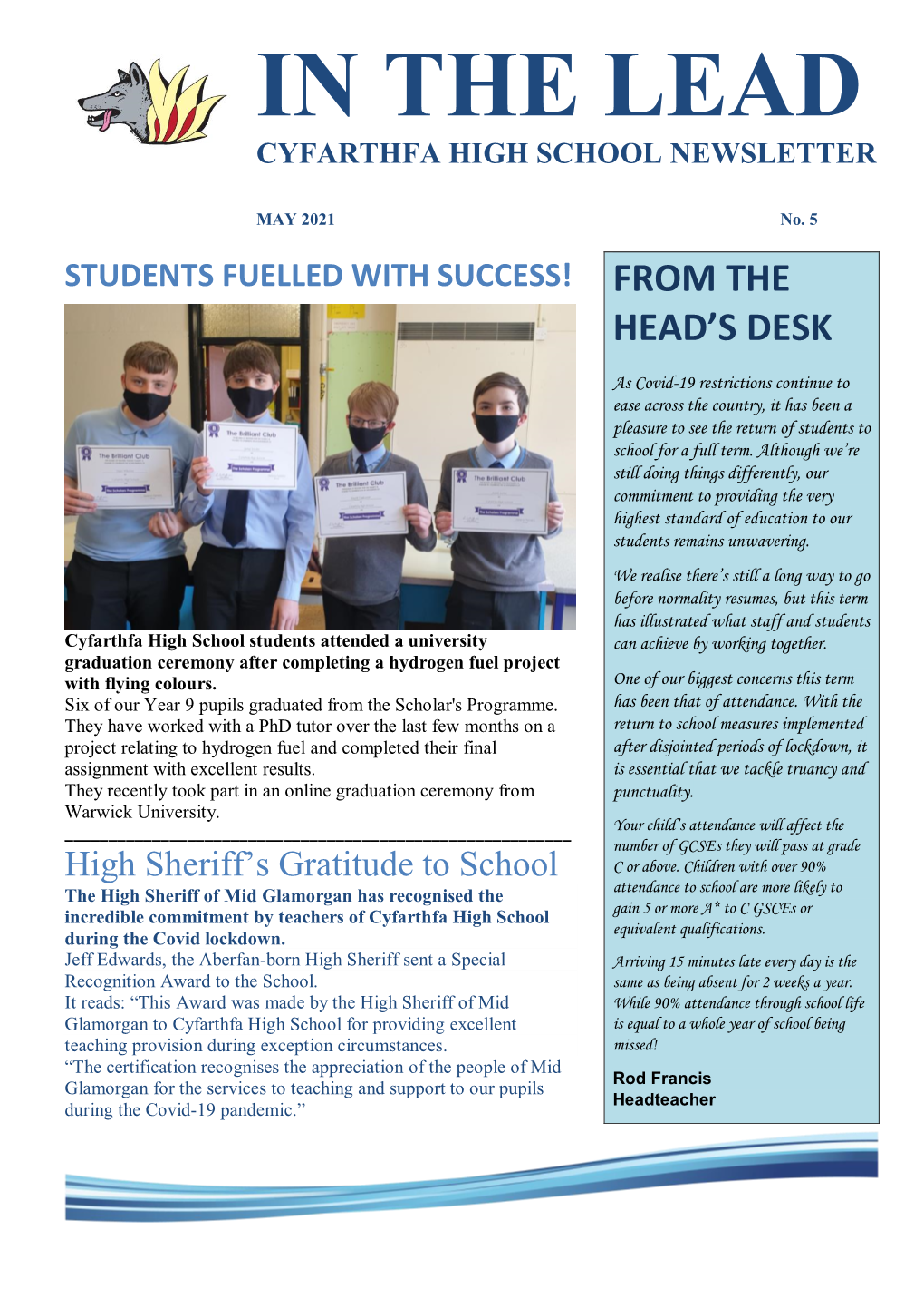 In the Lead Cyfarthfa High School Newsletter