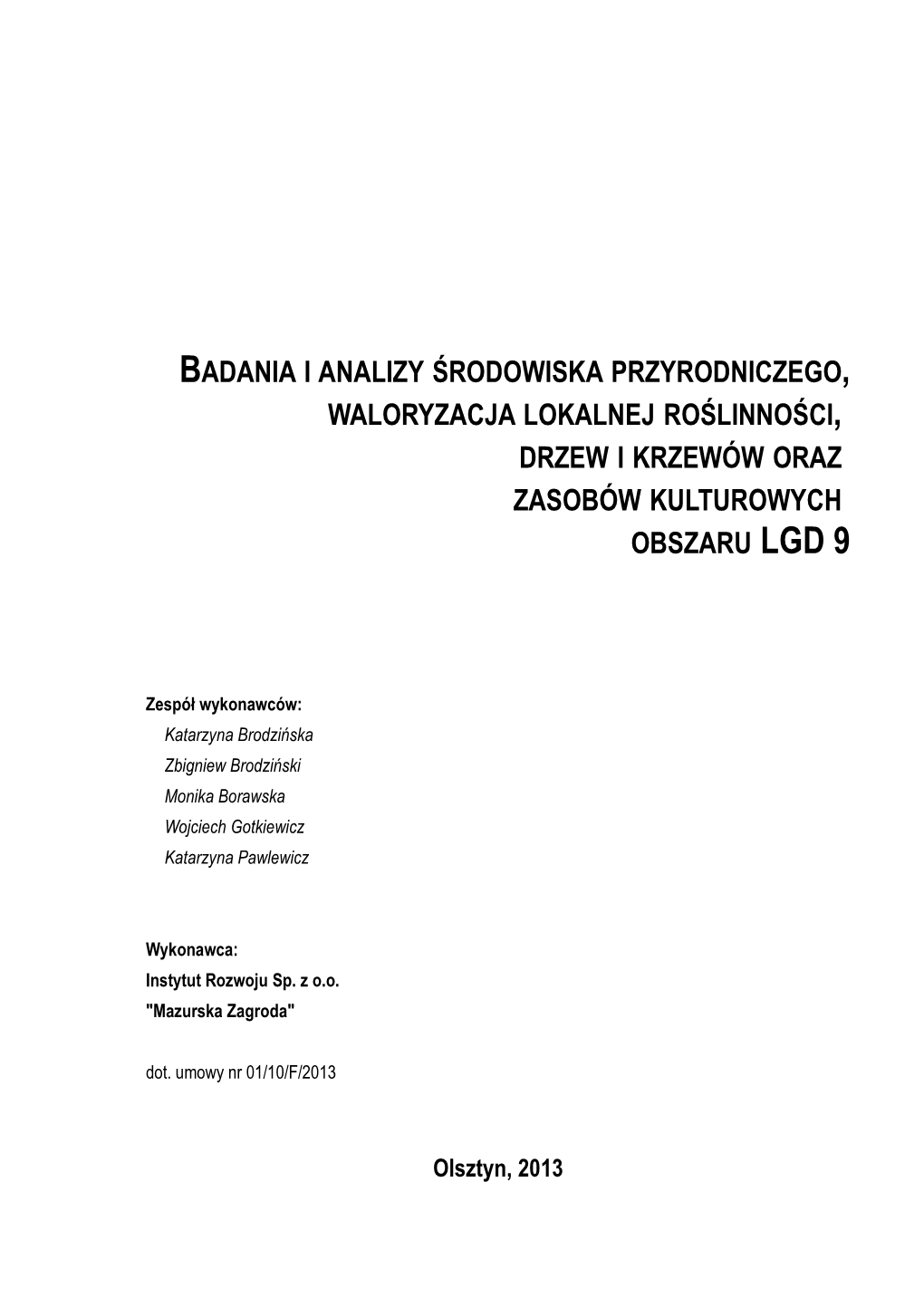 LGD 9 Analiza Zasobów Przyrodniczych I Kulturowych