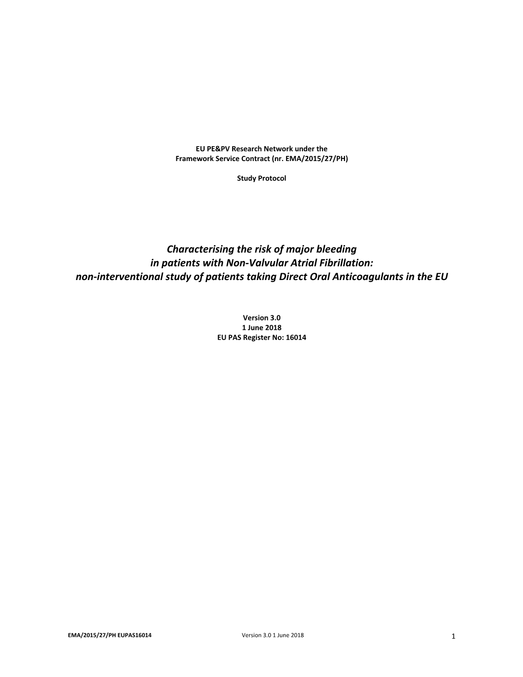 Characterising the Risk of Major Bleeding in Patients With