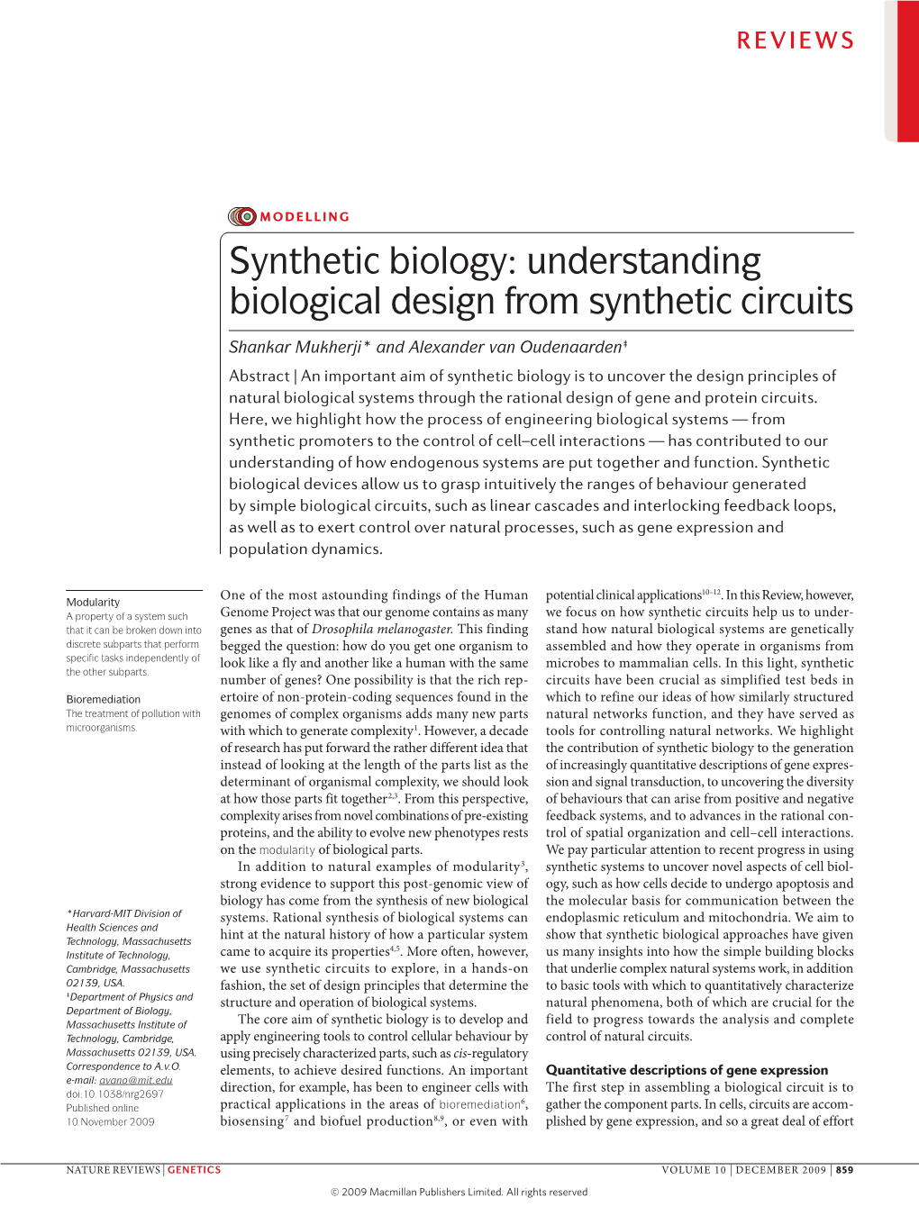 Understanding Biological Design from Synthetic Circuits