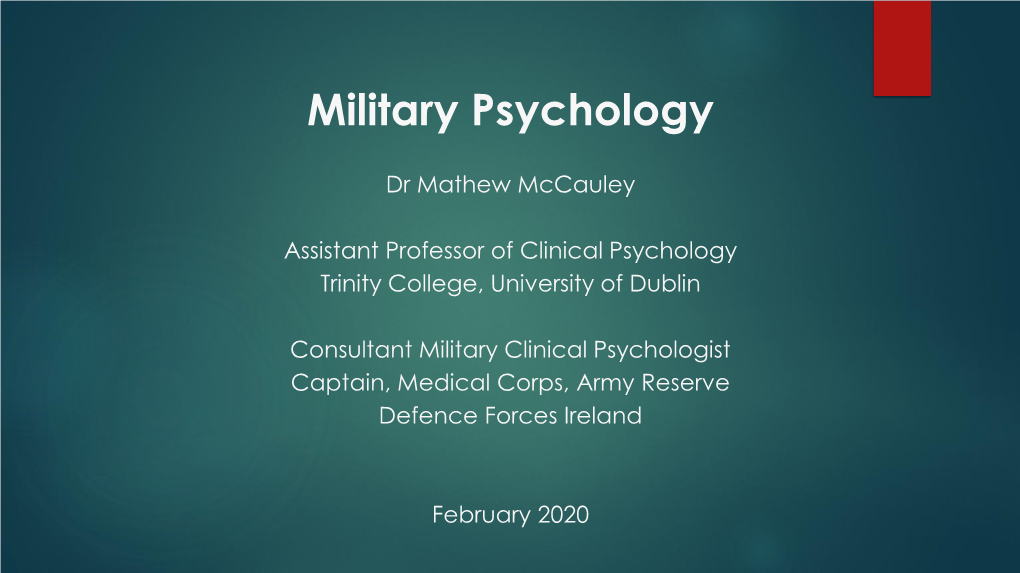 Military Psychology