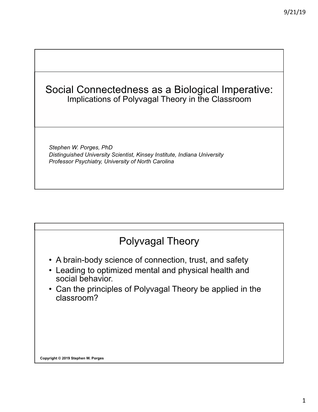 Implications of Polyvagal Theory in the Classroom