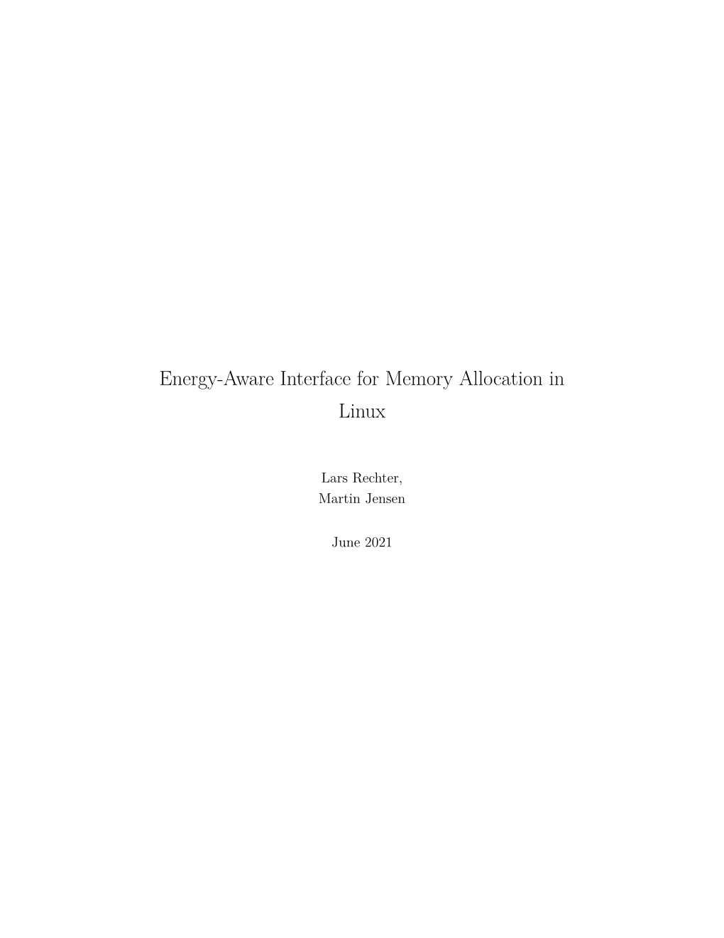 Energy-Aware Interface for Memory Allocation in Linux