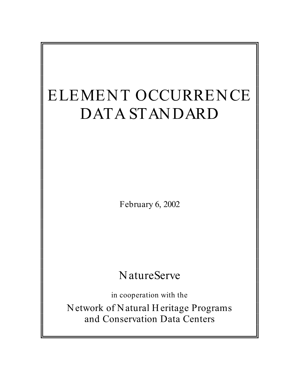 Element Occurrence Data Standard