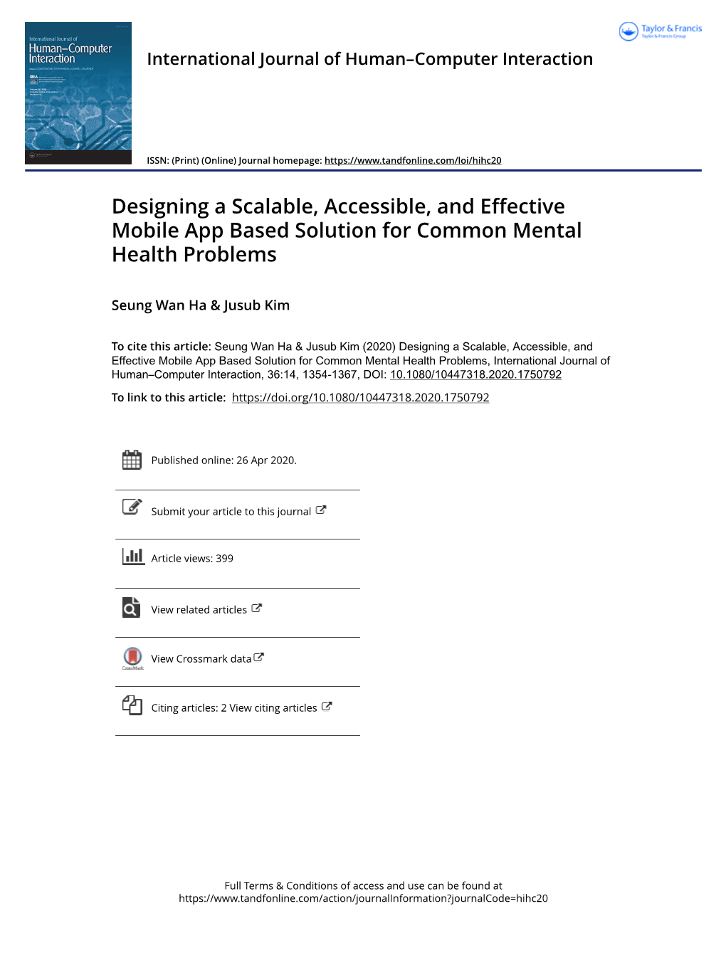 Designing a Scalable, Accessible, and Effective Mobile App Based Solution for Common Mental Health Problems