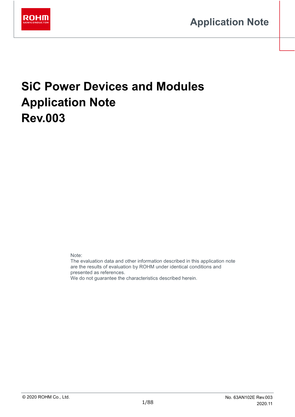 Sic Power Devices and Modules Application Note Rev.003