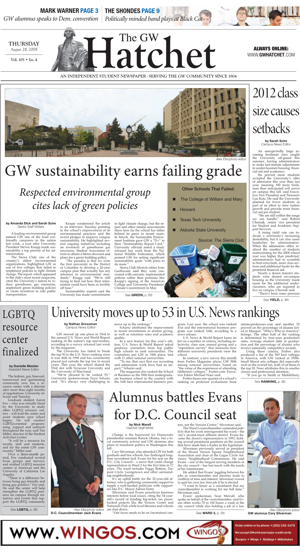 GW Sustainability Earns Failing Grade