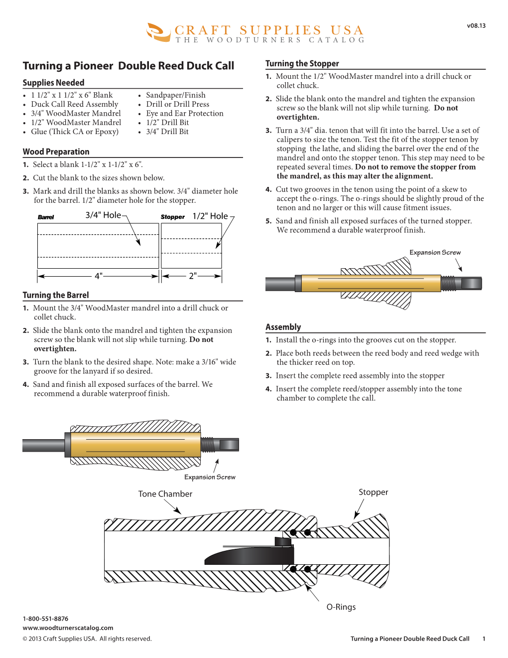 Pioneer Double Duck Reed Instructions