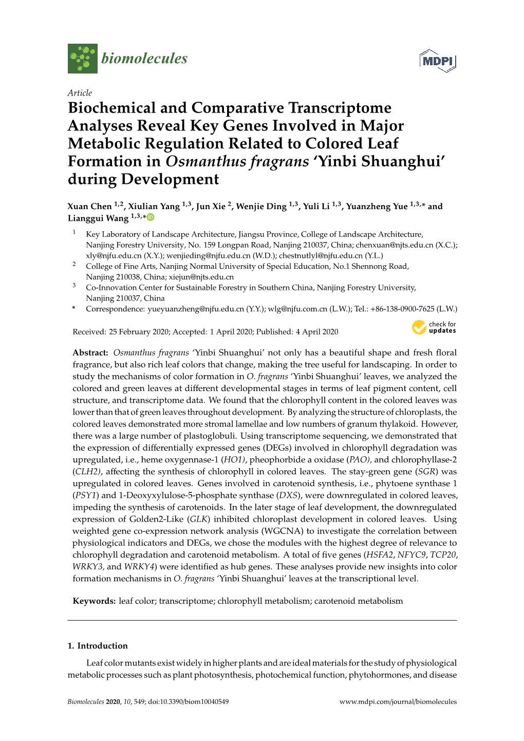 Biochemical and Comparative Transcriptome Analyses Reveal