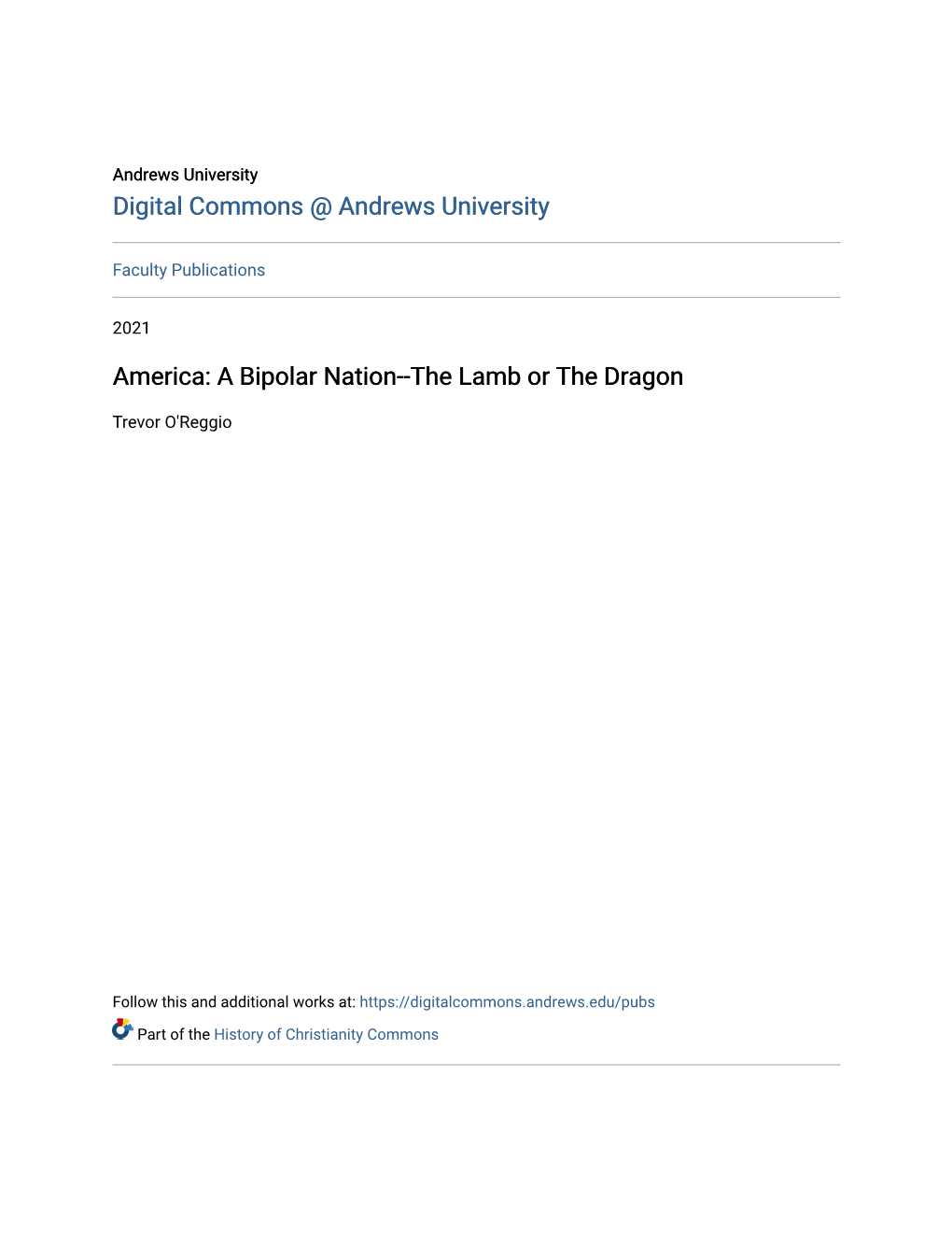 America: a Bipolar Nation--The Lamb Or the Dragon