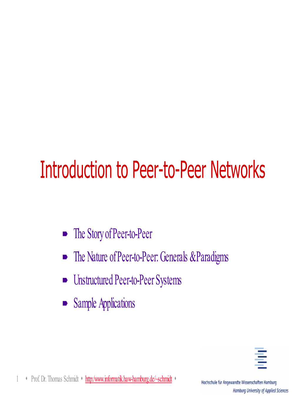 Introduction to Peer-To-Peer Networks