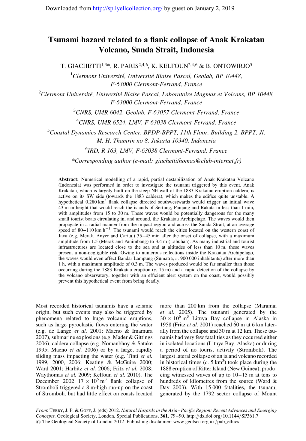 Tsunami Hazard Related to a Flank Collapse of Anak Krakatau Volcano