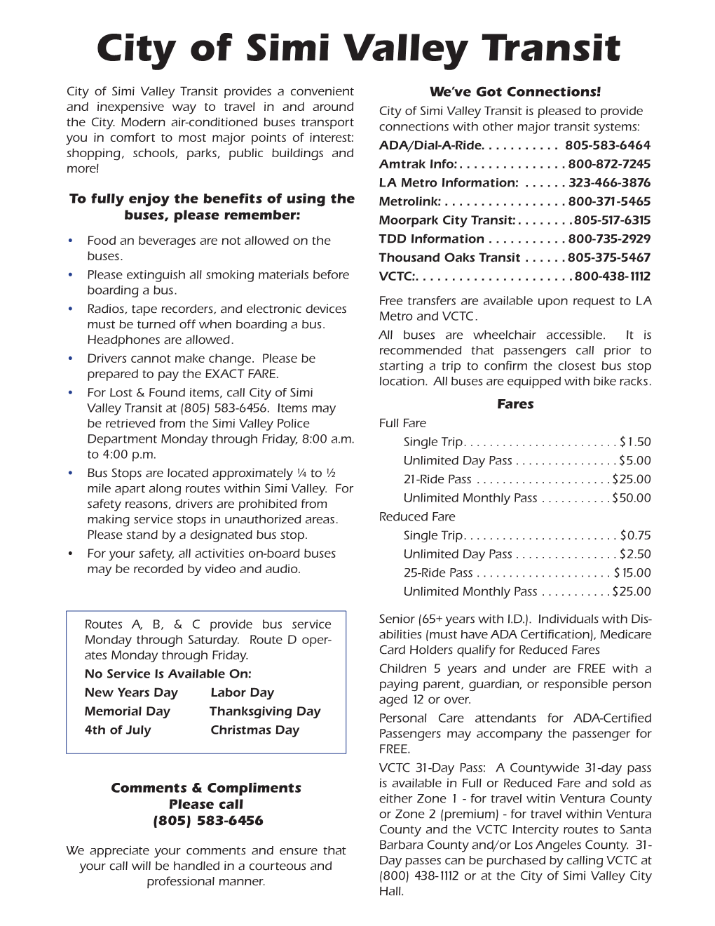 Bus Schedules and Routes