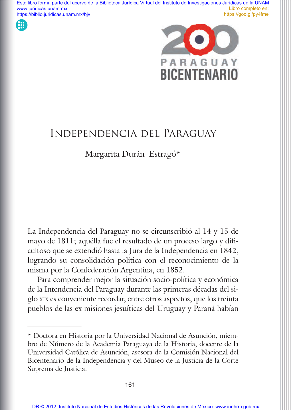 Independencia Del Paraguay