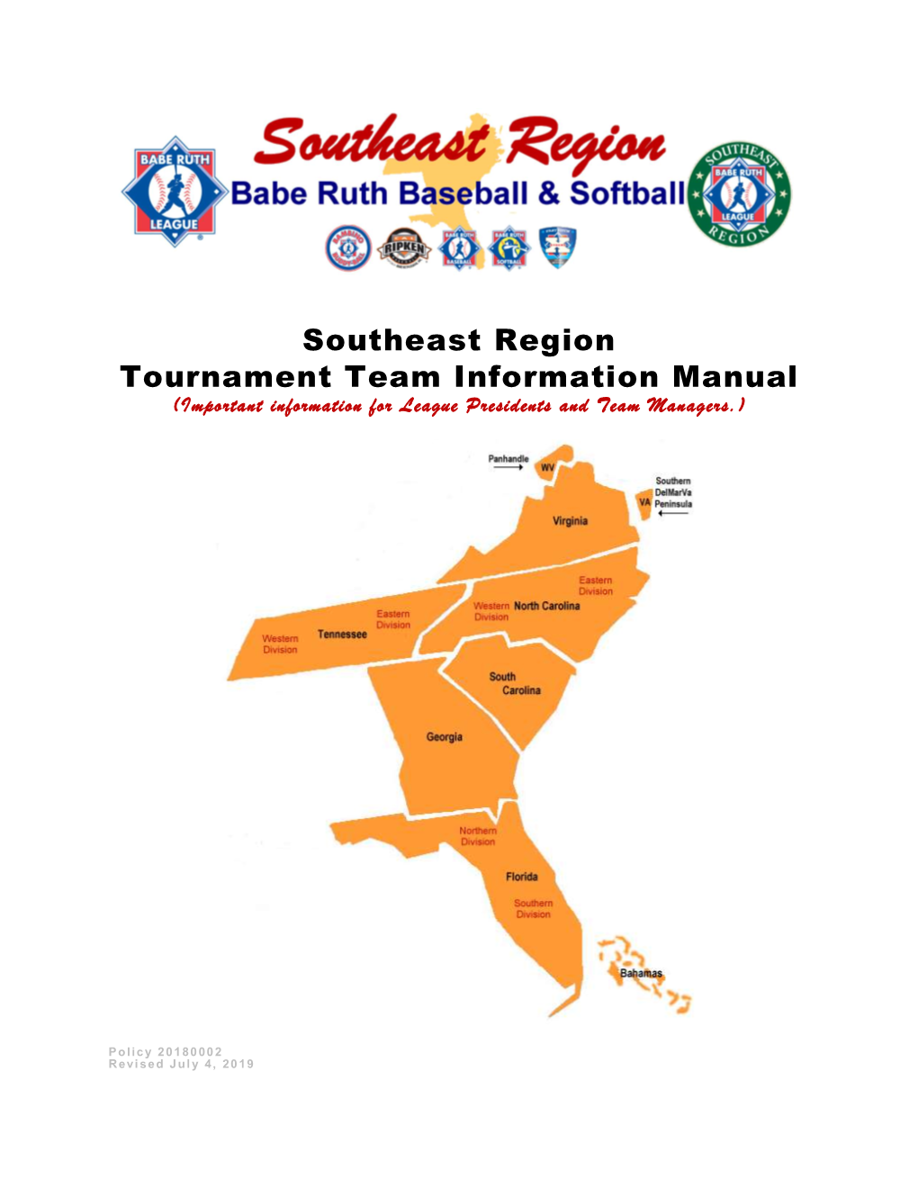 Southeast Region Tournament Team Information Manual.Pdf