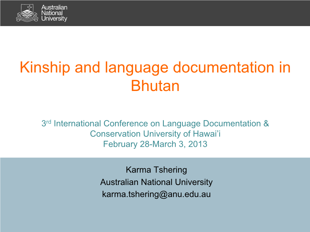 Kinship and Language Documentation in Bhutan