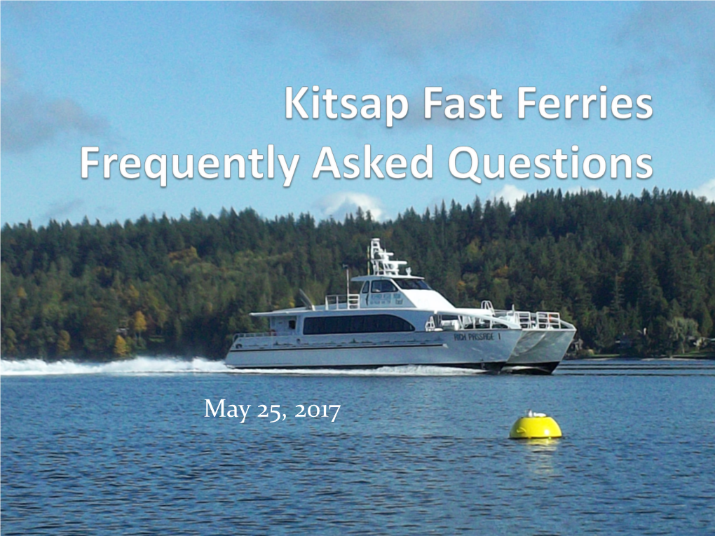 Fast Ferries Faqs