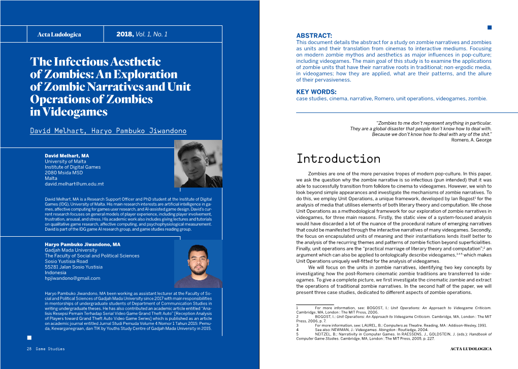 An Exploration of Zombie Narratives and Unit Operations Of