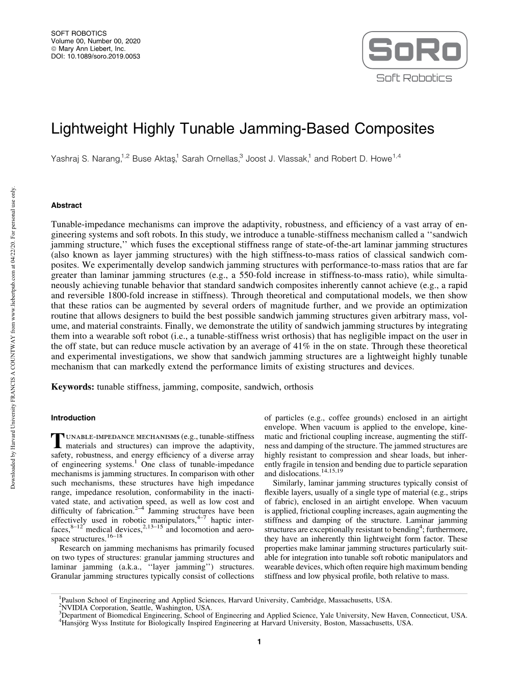 Lightweight Highly Tunable Jamming-Based Composites