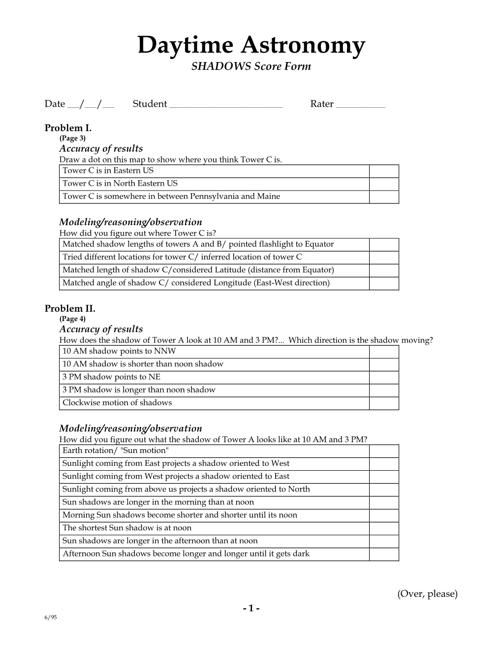 DTA Scoring Form